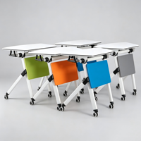 Table de formation mobile et peu encombrante avec roulettes, pliable, empilable, bureau modulaire pour salle de classe