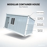 Maison conteneur mobile facile à installer 20ft 40ft, extensible avec chambre, cuisine, salon, nouveau design élégant