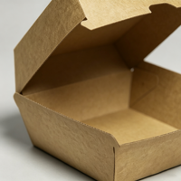 Scatola per Hamburger Biodegradabile Personalizzata in Cartone Ondulato Rigido con Verniciatura, Chiusura Magnetica e Rivestimento in Spugna, Usa e Getta