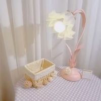 Lampu meja sumber cahaya E27 bentuk bunga portabel Hotel Modern Nordic