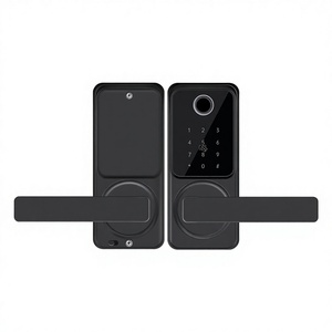 Serrure de porte intelligente facile à installer soi-même, empreinte digitale, mot de passe, entrée sans clé, Wi-Fi, alliage d'aluminium, laiton, <span class=keywords><strong>bois</strong></span>, chambre à coucher, application Tuya/TT - Product Image 2