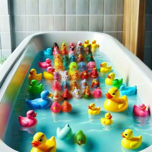 2025 Hot Sale Assorted Animal-printed Rubber Ducks Jeep Ducking Gift Set Weighted Floating Race <b>Bath</b> Toys for Baby Festivals - Product Image 6