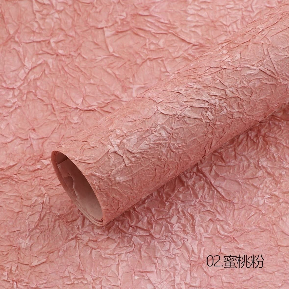 Papier grain de pierre fait main-rose pêche-5 feuilles