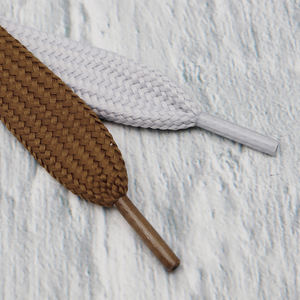 Tali sepatu Sneakers putih tahan pecah tebal lapisan ganda 18mm kustom sepatu AF1 tali sepatu datar dengan tas plastik - Product Image 5