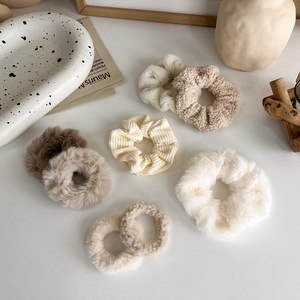 Vente Chaude Automne Hiver <span class=keywords><strong>Multi</strong></span>-Styles Tricot Peluche Chouchous Cheveux Femmes Bandes Élastiques Automne Hiver Accessoires Cheveux - Product Image 4