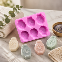 Moule en silicone à 6 cavités pour savon, bougies, résine, cire, motif poissons