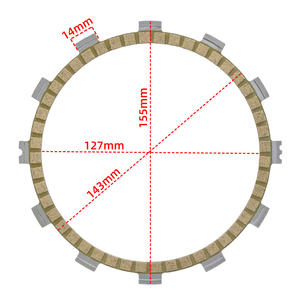7 pièces Plaques de friction d'embrayage de moteur de moto en fibre, épaisseur 3 mm, diamètre, pour YAMAHA MT-03 <span class=keywords><strong>660</strong></span> XT660 XT <span class=keywords><strong>660</strong></span> Z <span class=keywords><strong>Tenere</strong></span> - Product Image 2