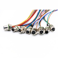 Connecteur M12 8 broches A-codé mâle à montage arrière avec câble 24AWG