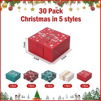 Boîte cadeau de Noël pour bonbons, boîte d'emballage en papier de Noël, boîte en carton blanc pour bougies et bonbons, pour fête