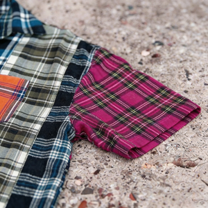 <span class=keywords><strong>Camicia</strong></span> in Flanella a <span class=keywords><strong>Quadri</strong></span> Multicolore Personalizzata Ouna, Manica Corta con Stampa e Bottoni per <span class=keywords><strong>Uomo</strong></span> - Product Image 3