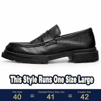 Chaussures décontractées pour hommes en cuir véritable à semelle épaisse, style vintage, bout rond, résistantes aux chocs, à enfiler – Produits en dropshipping