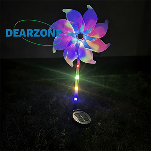 Lampe <span class=keywords><strong>solaire</strong></span> LED extérieure étanche RGB multicolore en forme <span class=keywords><strong>de</strong></span> <span class=keywords><strong>moulin</strong></span> à vent pour pelouse, parc, allée, portail, sécurité, aménagement paysager et événements - Product Image 4
