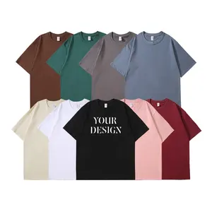 High quality best sell oversized drop shoulder custom logo add your design men's unisex tshirt print embroidery logo