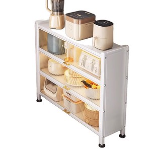 OY-CZ Kitchen Floor Standing <b>Storage</b> <b>Cabinet</b> Carbon Steel Multi Layer With Glass Door For Pots Dishes Utensils Modern Design - Product Image 5