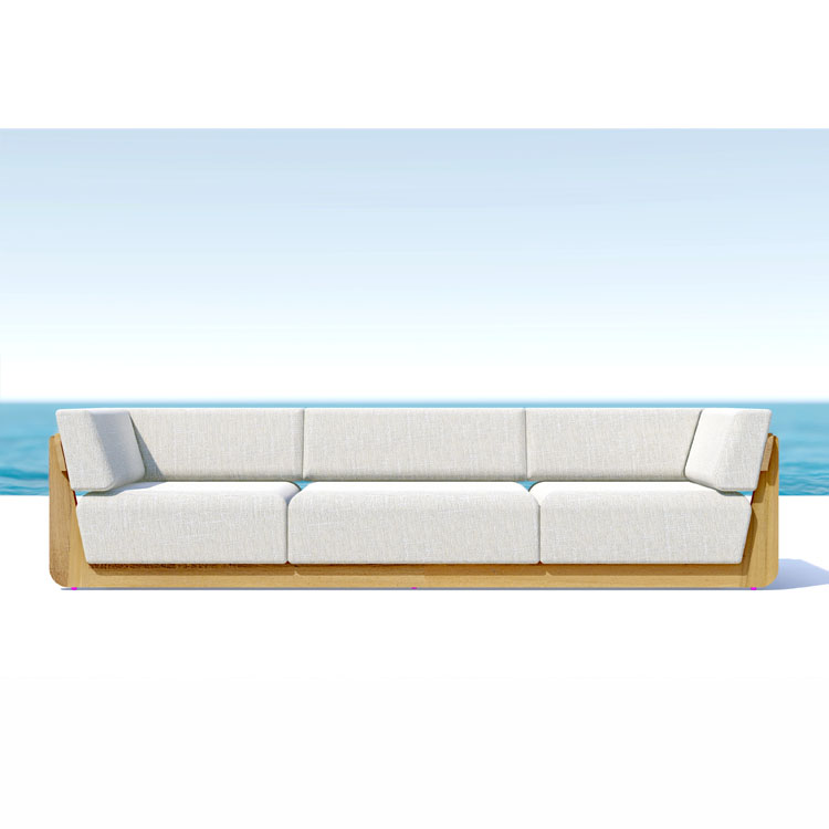 Modern luxury customized weathered teak wood furniture outdoor sectional garden sofa set