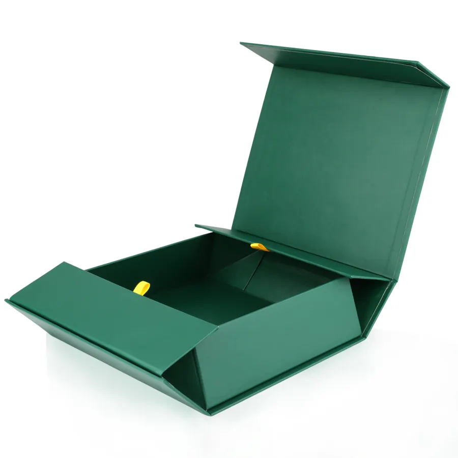 Caja De Cart Regalo Geschenk منتج مغناطيسي فاخر لتعبئة حفلات الزفاف صندوق هدايا زيتون أخضر بشعار مخصص