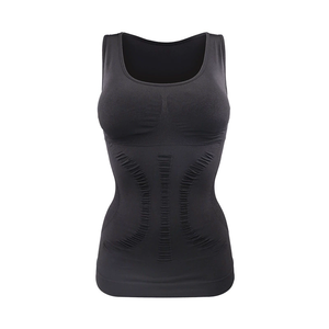 Blusas Moldeadoras Negras sin Costuras <span class=keywords><strong>para</strong></span> <span class=keywords><strong>Mujer</strong></span>, Transpirables, de Color Sólido, Top Reductor de Abdomen, Ropa Interior Cómoda <span class=keywords><strong>para</strong></span> Moldear el Cuerpo - Product Image 1