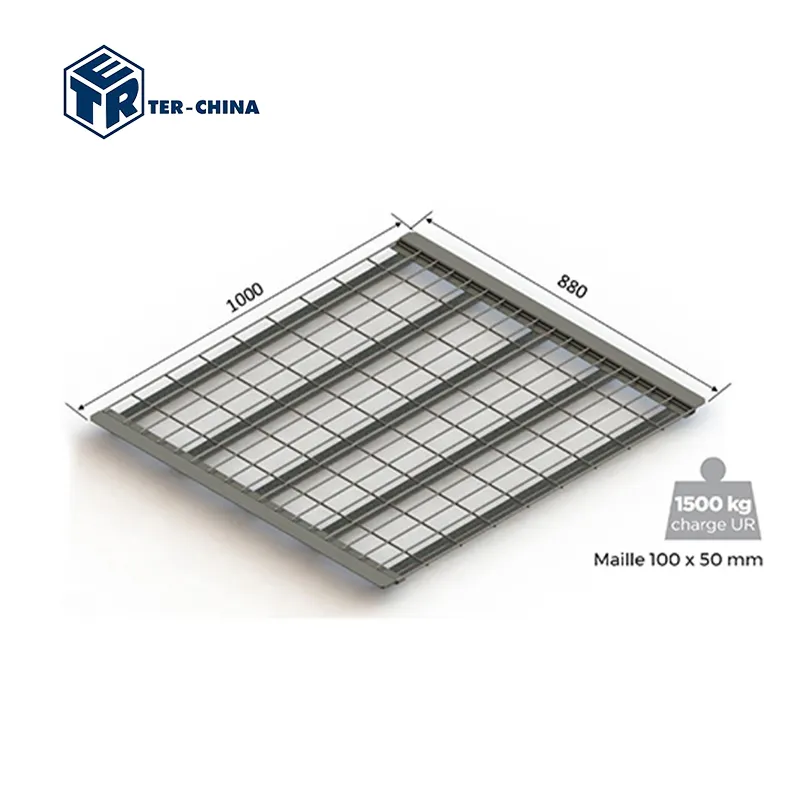 1500Kg 스틸 와이어 메쉬 데크 중부하 랙 선반 시스템 창고 보관 랙 핫 딥 아연 도금