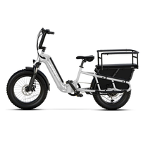 Vélo électrique Fatbike 750W 48V, batterie longue portée 60 km, 45 km/h, cadre en fer, fourche à suspension avant, garde-boue, pneus antidérapants, vélo cargo électrique