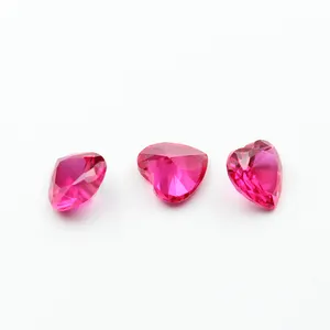 Wholesale Ruby gemstone Synthetic Heart shape Ruby Corundum loose gemstones