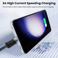 Cable de Datos USB Toocki con Apagado Inteligente, 3A de Alta Corriente, Chip Inteligente, Tejido de Alta Densidad para Carga Rápida