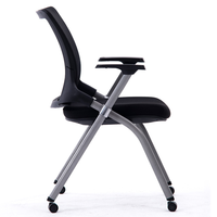 KOHO nouveau design roulettes accoudoir chaise de bureau pivotante avec accoudoir salle de réunion chaise de formation en maille