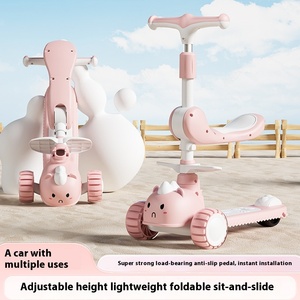 <span class=keywords><strong>Trottinette</strong></span> pour bébé convertible à <span class=keywords><strong>3</strong></span> <span class=keywords><strong>roues</strong></span> pour les enfants de 1 à 5 ans, pliable et anti-basculement, <span class=keywords><strong>avec</strong></span> lumière musicale - Product Image 2