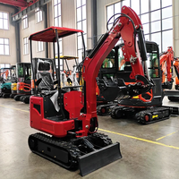 Mini-excavatrice de 1 tonne de haute qualité avec moteur Euro 5, pour l'aménagement paysager domestique, tout-terrain, micro-pelle, bras hydraulique agricole, petite pelle