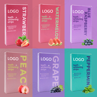 Bandes blanchissantes pour les dents GT Private Label, 6 saveurs, logo personnalisé, paquet de 7 pièces, variétés de fruits aux baies mélangées, utilisation à domicile, au bureau ou en voyage