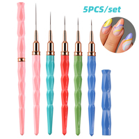 Pinceau pour liner à ongles, manucure professionnelle, bricolage, dessin, peinture, fleurs, lignes, rayures, stylo, manche en plastique, nylon, ensemble de couverture pour nail art