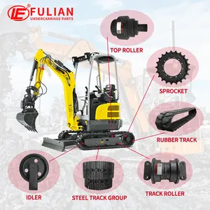 Mini Excavator bagian Undercarriage baja Track Group Idler Carrier Roller Rubber Track Sprocket Lower Roller untuk Wacker Neuson