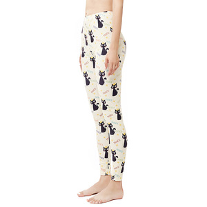 Leggings moulants à imprimé numérique de dessin animé, motif chat noir mignon, taille plus, longueur 9 minutes, HC-6046 - Product Image 2