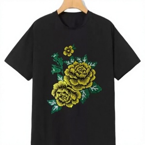 T-shirt pour homme avec ailes d'ange en strass, coupe slim, manches courtes, col rond, coton, streetwear, logo personnalisé - Product Image 1