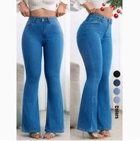 Nouveaux jeans en denim européens et américains pour femmes, pantalons slim élastiques avec taille haute et effet galbant, vente en gros