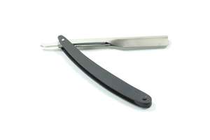 Maquinilla de afeitar de garganta de corte recto con mango negro reutilizable certificado CE, cuchillas de un solo filo, instrumentos de cuidado de belleza para cuchilla - Product Image 3