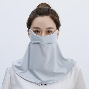 Masque facial en soie glacée pour femmes, protection solaire, demi-couverture du visage, respirant, protection UV, couvre-le cou, idéal pour le cyclisme estival et la protection solaire - Product Image 1