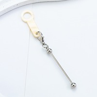 Accessoires de barre de perles en métal et acrylique pour pendentifs en paille de 8 à 12mm, décorations de tasse, porte-clés en perles, nouveauté