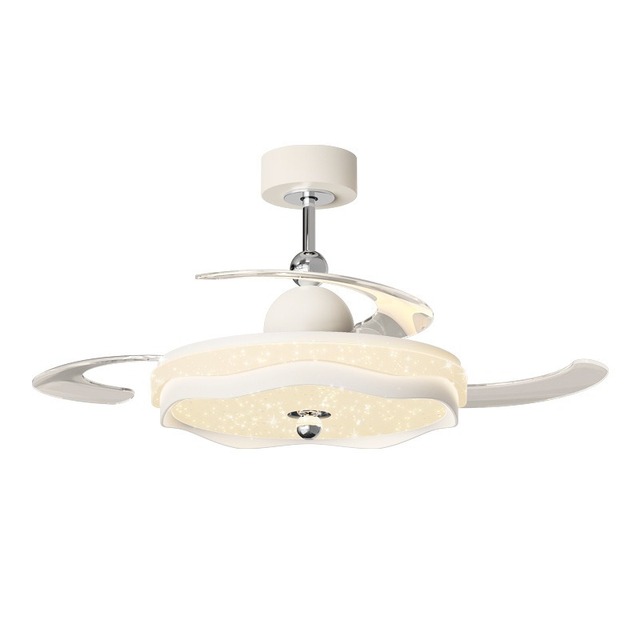 220V Remote Control LED Ceiling Fans Light with for Bluetooth Dining & Bedroom Indoor Application Copper BLDC Motor New Design