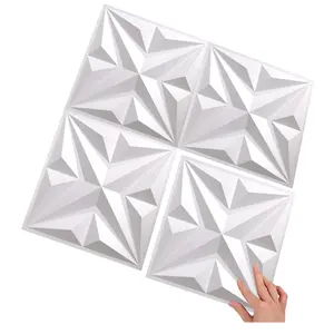 דקורטיבי 3D קיר פנל 12x12 אינץ PVC לבן קיר פנלים עמיד למים עבור פנים קיר תפאורה סין ספק