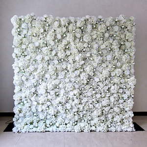 Mur de fleurs blanc, toile de fond florale, décoration de mariage, événements, fête d'anniversaire, vente en gros, pas cher - Product Image 1