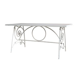 Table basse pliable INNOVA HOME pour salon, design antique, rectangulaire, en métal blanc, durable, facile à assembler - Product Image 1