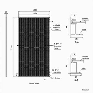Module Solaire Bifacial ZAIYANG Titre 1 720W à Double Verre, Efficacité 23,8%, Haute Puissance par Chaîne à Basse Tension, Faible Coût d'Énergie (<span class=keywords><strong>LCOE</strong></span>) pour Applications Commerciales - Product Image 2