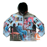 Sweat à capuche tissé de haute couture pour homme, doublé satin, épais et oversize, style Rapper Rod Wave, faible MOQ
