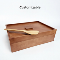 Boîte de levage de pâte en bois écologique avec couvercle et racloir pour la fermentation et le stockage de la pâte à pizza, idéale pour la pâtisserie maison