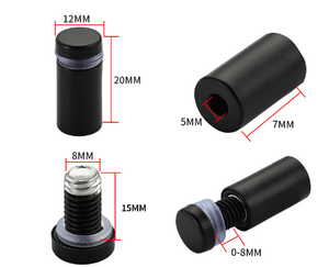 Vis de fixation noires 1/2 x 1 po pour panneaux publicitaires miroir, vis à tête fraisée pour supports de panneaux en acrylique et verre, fixation murale pour cadres - Product Image 3