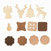 Artisanat en bois de Noël sculpté au laser en usine, artisanat à motif évidé, puzzles en copeaux de bois tridimensionnels 3D