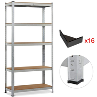 Étagère de Rangement Métallique Polyvalente à 5 Niveaux, Capacité de Charge de 175 kg, Assemblage sans Boulons, Protection Anti-Corrosion en Acier