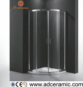 Panneaux muraux de <span class=keywords><strong>douche</strong></span> en verre trempé design moderne 6mm 8mm Cadre en acier inoxydable <span class=keywords><strong>Porte</strong></span> coulissante en laiton Style ouvert pour hôtels - Product Image 3