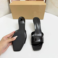 Mules à talon aiguille noires à bout ouvert pour femmes, confortables et idéales au quotidien