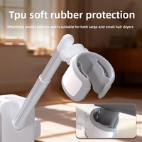 Soporte Giratorio Omnidireccional de Aleación de Aluminio para Secador de Pelo, Soporte Perezoso, Estante de Almacenamiento para Baño, Organizador de Pared Manos Libres